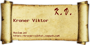 Kroner Viktor névjegykártya